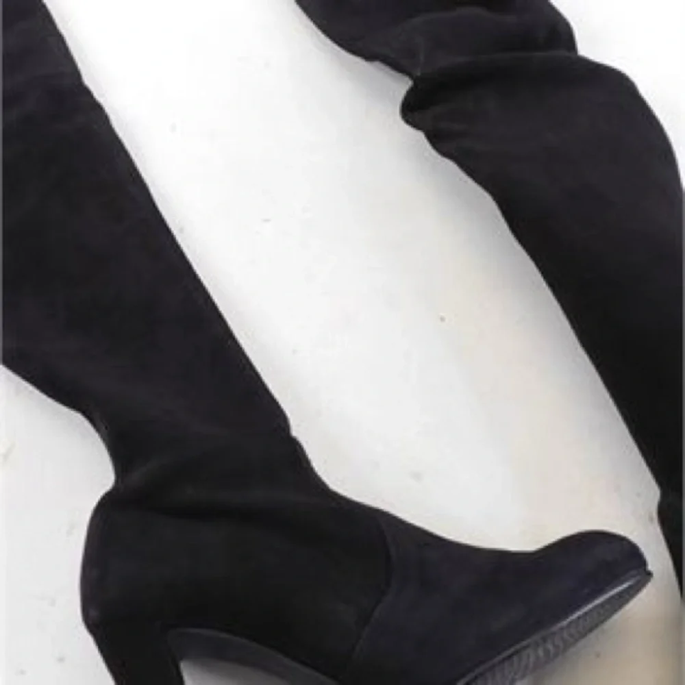 Stuart Weitzman Highland Black Suede Over-the-Knee Boots Women’s Size 8.5 - Picture 6 of 11